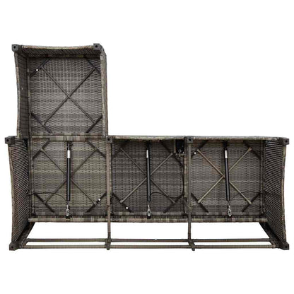 Set Divani da Giardino 3 pz con Cuscini a L Grigio Polyrattan | homemem39