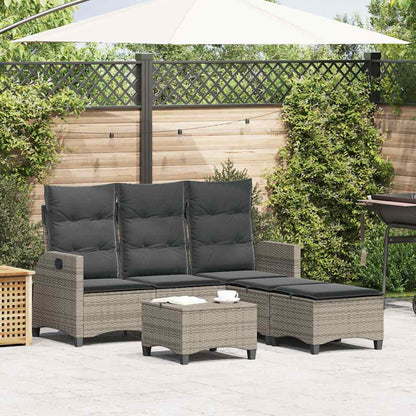 Set Divani da Giardino 3 pz con Cuscini a L Grigio Polyrattan | homemem39