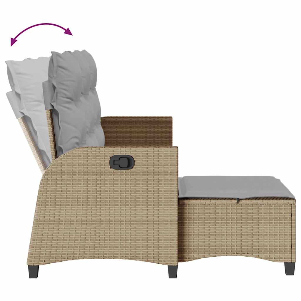 Set Divano da Giardino 3 pz con Cuscini a L Beige in Polyrattan | homemem39