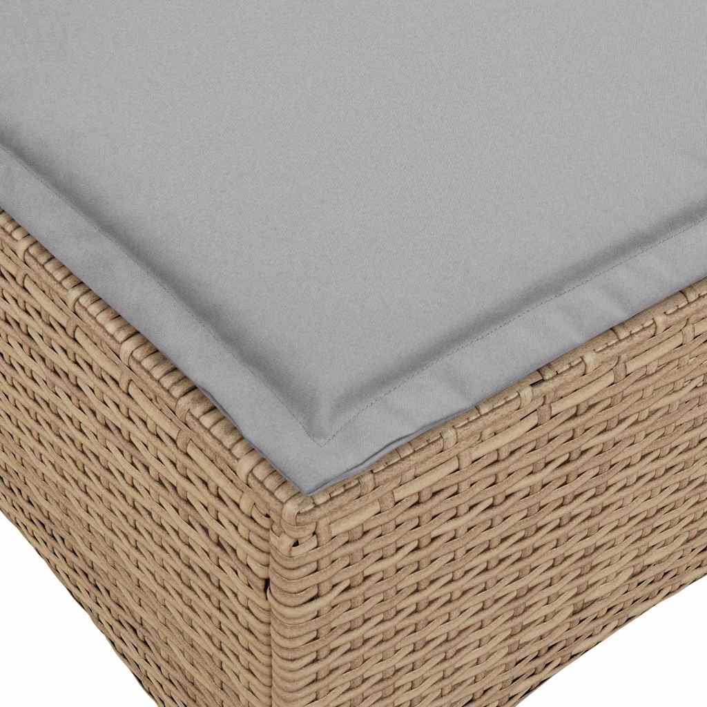 Set Divano da Giardino 3 pz con Cuscini a L Beige in Polyrattan | homemem39