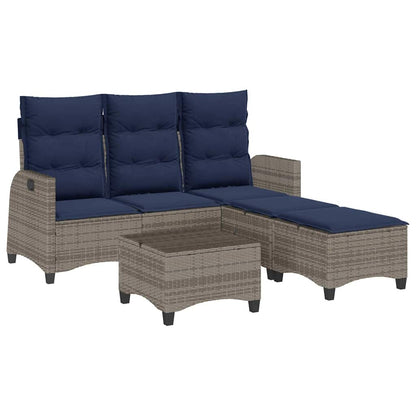 Set Divani da Giardino 3 pz con Cuscini a Forma di L Polyrattan | homemem39