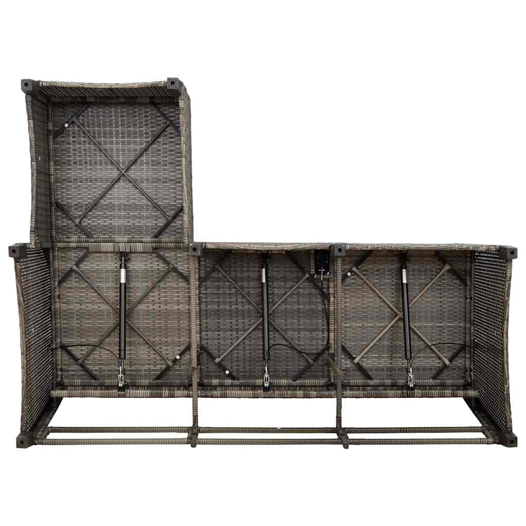 Set Divani da Giardino 3 pz con Cuscini a Forma di L Polyrattan | homemem39