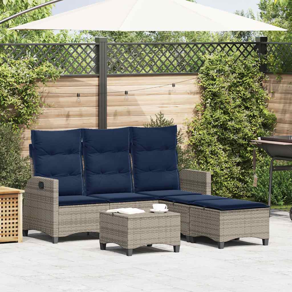Set Divani da Giardino 3 pz con Cuscini a Forma di L Polyrattan | homemem39