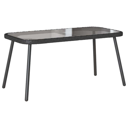 Set da Pranzo per Giardino con cuscino 2 pcs Nero polyrattan | homemem39