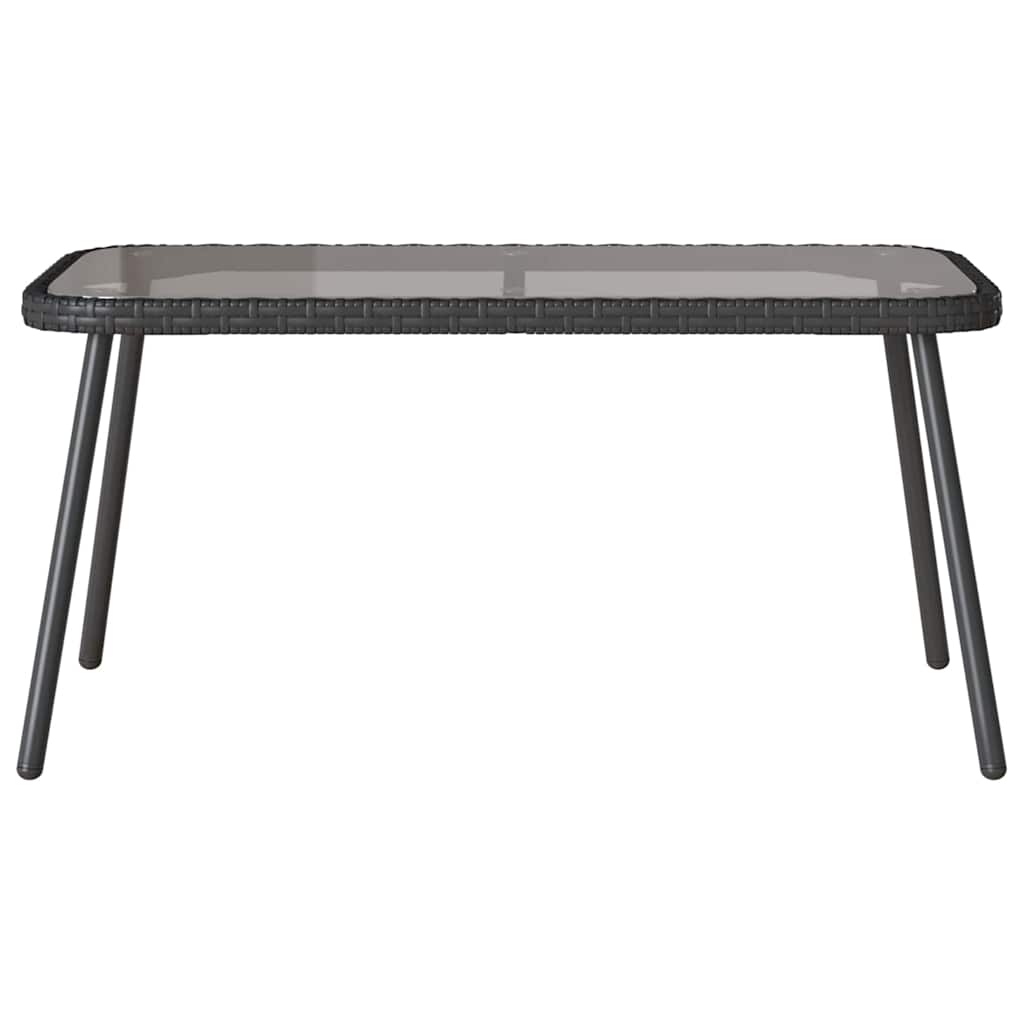 Set da Pranzo per Giardino con cuscino 2 pcs Nero polyrattan | homemem39
