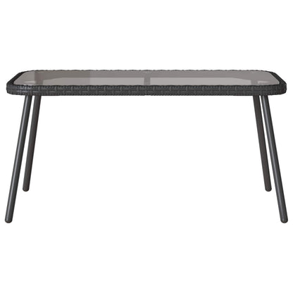 Set Divano da Giardino con cuscino 2 pcs Nero polyrattan | homemem39