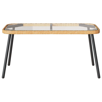 Set Divano da Giardino con cuscino 2 pcs Naturale polyrattan