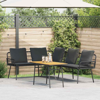 Set Divano da Giardino 2 pcs Nero polyrattan | homemem39
