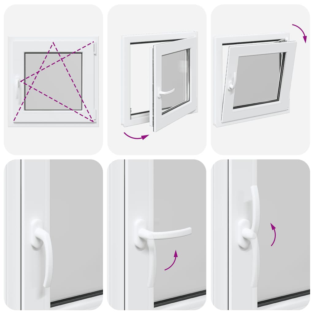 Finestra per cantina "RISOR" 50x50 cm anta ribalta DIN destra bianca - homemem39