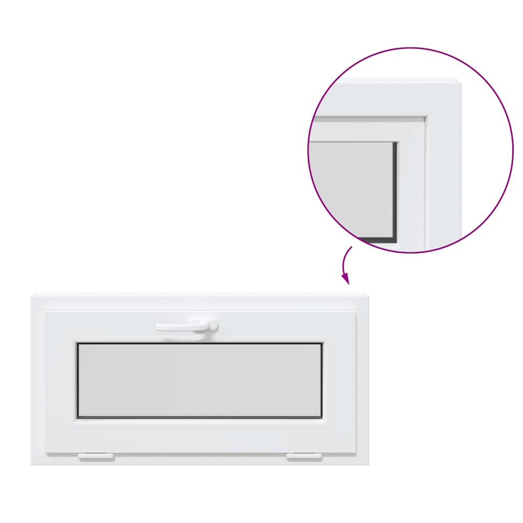 Finestra Seminterrato RISOR 80x40 cm Tilt 2 Vetri Bianco