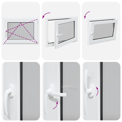 Finestra da cantina "RISOR" 80x70 cm anta ribalta DIN destra bianca - homemem39