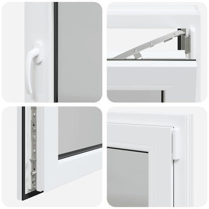 Finestra da cantina "RISOR" 80x70 cm anta ribalta DIN destra bianca - homemem39