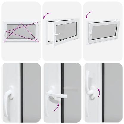 Finestra da cantina "RISOR" 100x50 cm anta ribalta DIN destra bianca