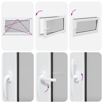 Finestra per cantina "RISOR" 100x60 cm Anta-ribalta DIN Destra Bianca