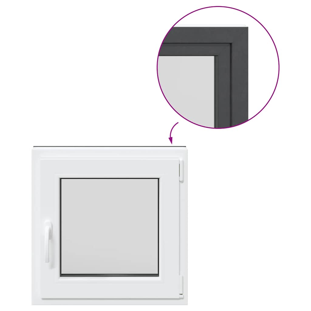 Finestra per cantina "RISOR" 50x50 cm anta-ribalta DIN destra antracite - homemem39