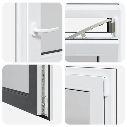 Finestra per cantina "RISOR" 50x50 cm anta-ribalta DIN destra antracite - homemem39