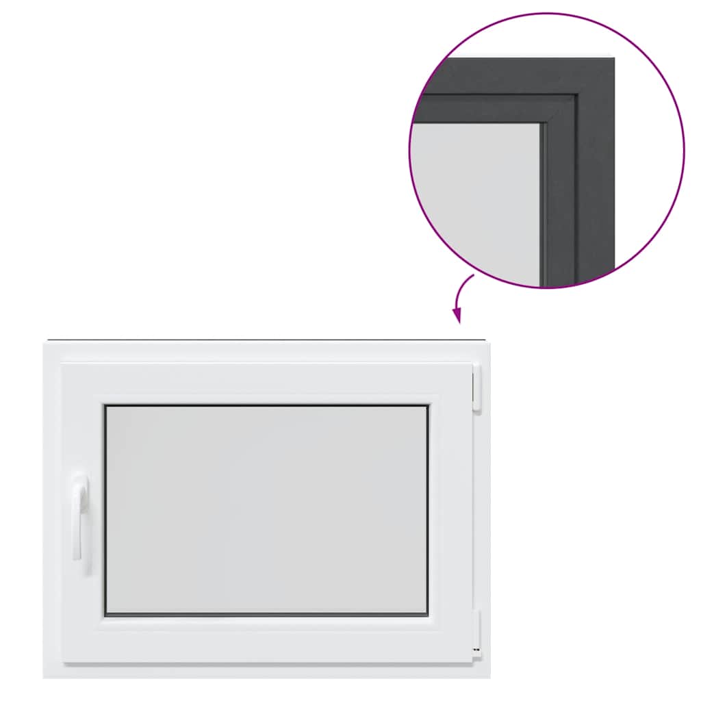 Finestra da cantina "RISOR" 80x50 cm anta-ribalta DIN destra antracite