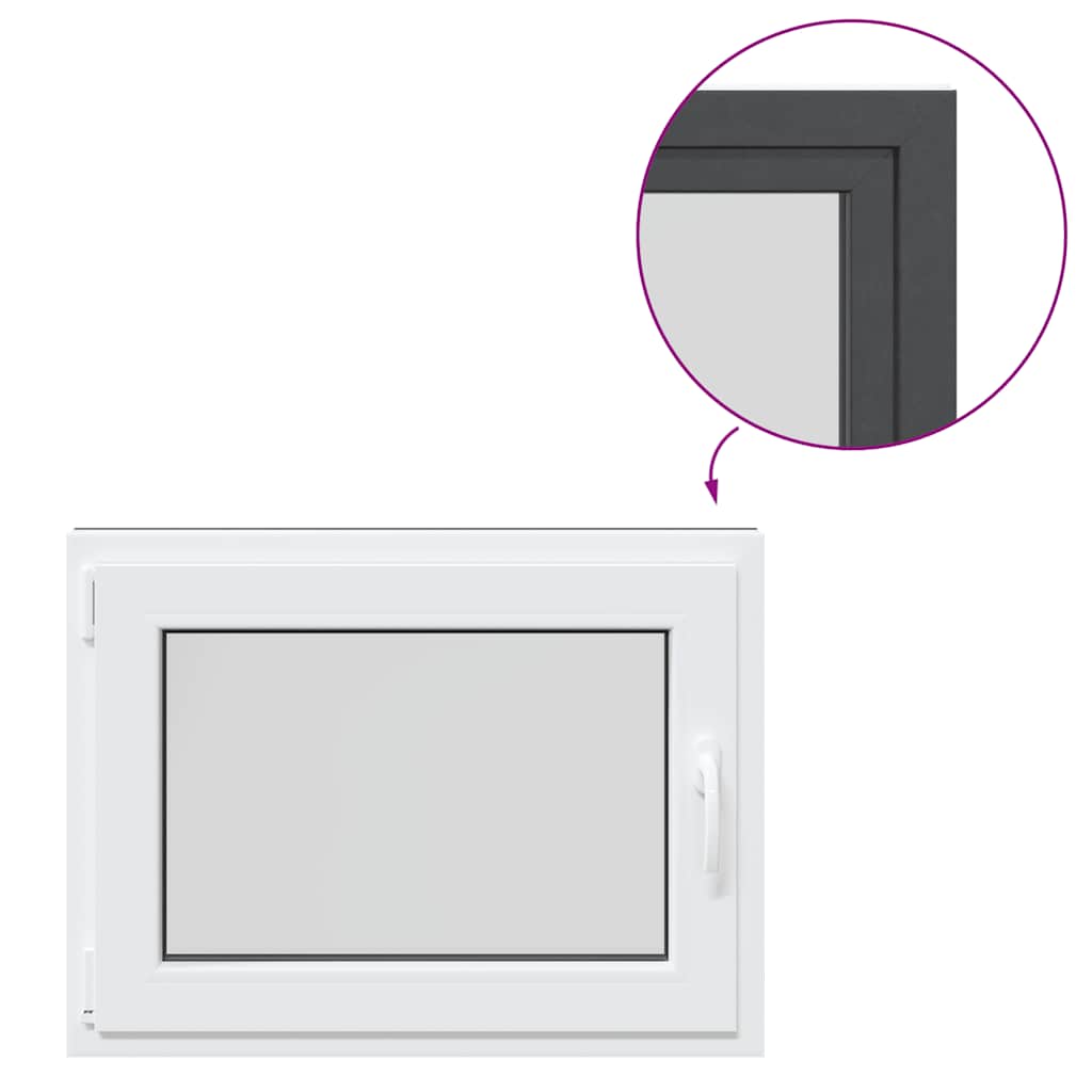 Finestra da cantina "RISOR" 80x50 cm anta-ribalta DIN sinistra antracite
