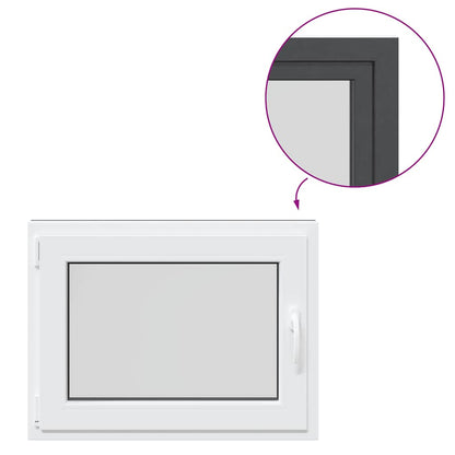 Finestra da cantina "RISOR" 80x50 cm anta-ribalta DIN sinistra antracite