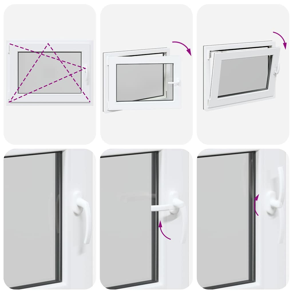 Finestra da cantina "RISOR" 80x50 cm anta-ribalta DIN sinistra antracite