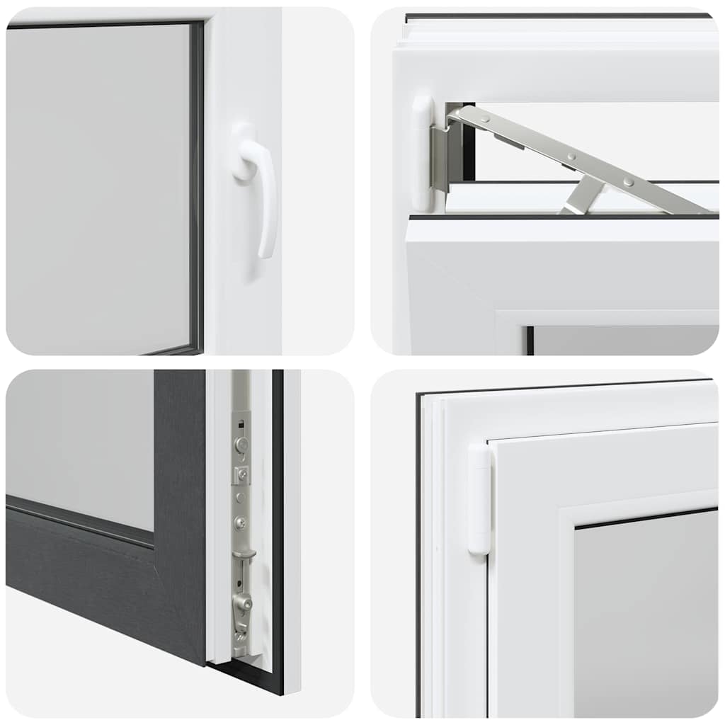 Finestra da cantina "RISOR" 80x50 cm anta-ribalta DIN sinistra antracite