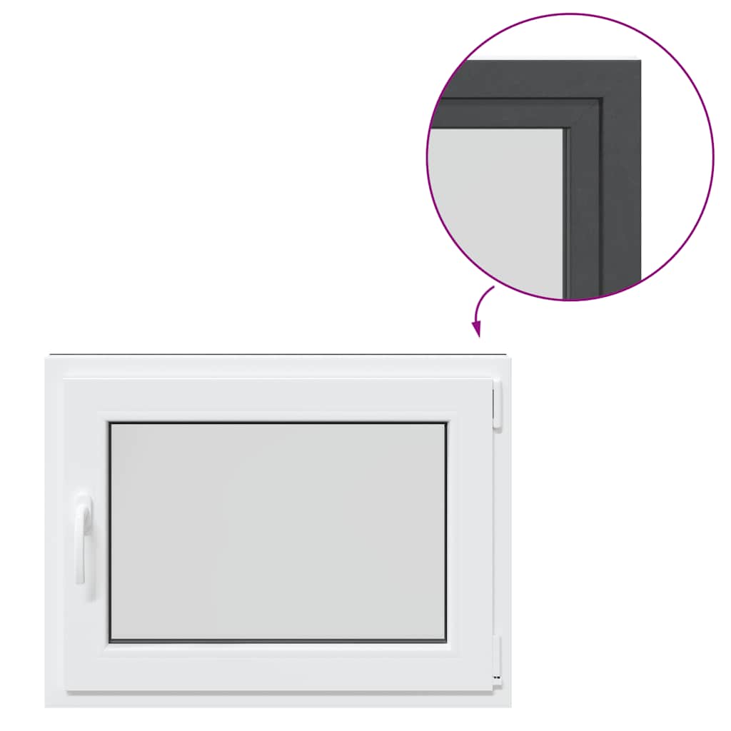 Finestra da cantina "RISOR" 80x60 cm anta-ribalta DIN destra antracite