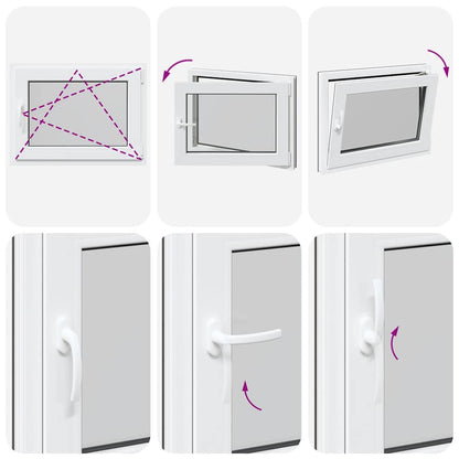 Finestra da cantina "RISOR" 80x60 cm anta-ribalta DIN destra antracite