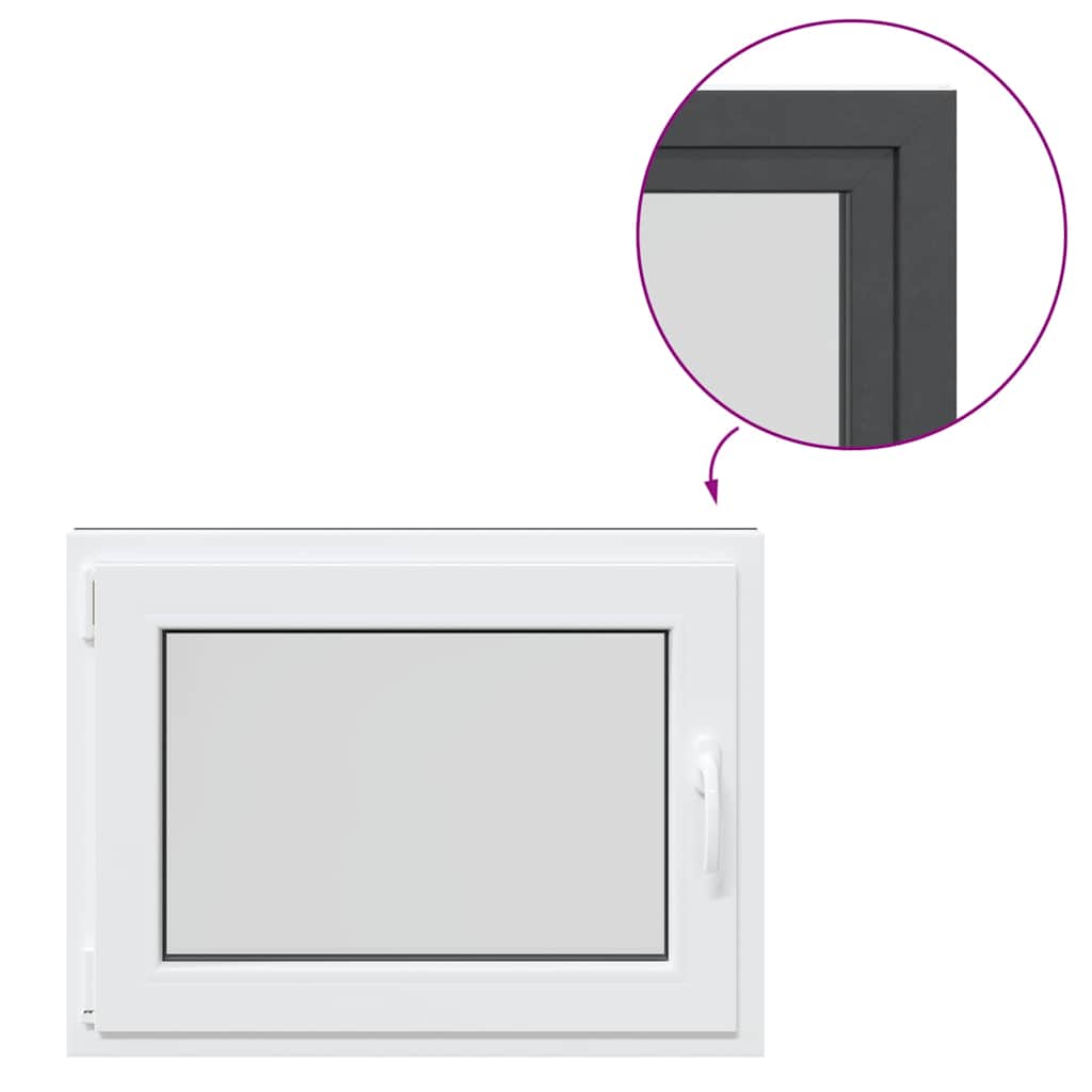 Finestra da cantina "RISOR" 80x60 cm anta-ribalta DIN sinistra antracite