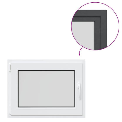 Finestra da cantina "RISOR" 80x60 cm anta-ribalta DIN sinistra antracite