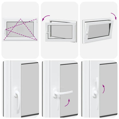 Finestra da cantina "RISOR" 90x70 cm Anta-ribalta DIN Destra Antracite - homemem39