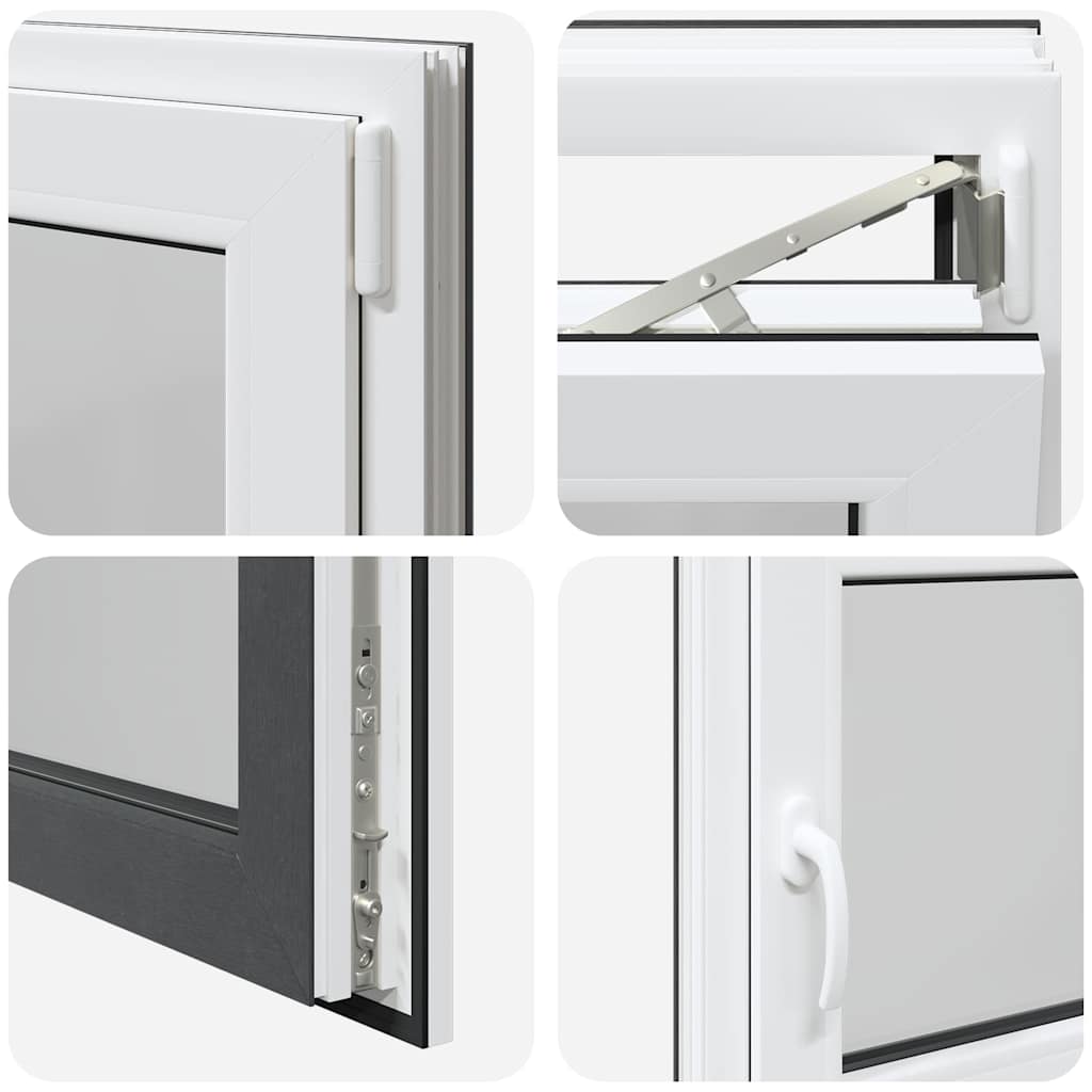 Finestra da cantina "RISOR" 90x70 cm Anta-ribalta DIN Destra Antracite - homemem39