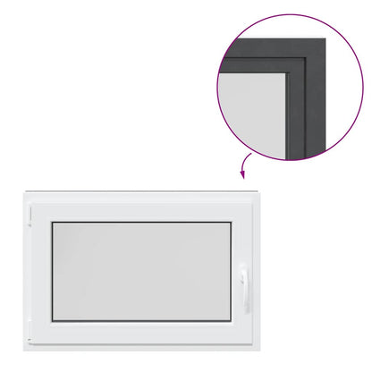 Finestra da cantina "RISOR" 90x70 cm anta-ribalta DIN sinistra antracite - homemem39