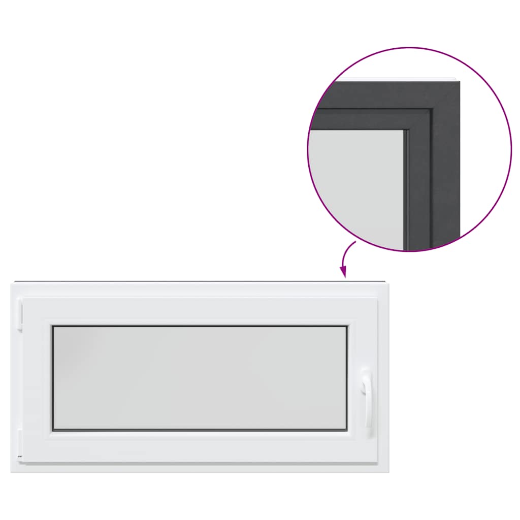 Finestra da cantina "RISOR" 100x50 cm anta-ribalta DIN sinistra antracite