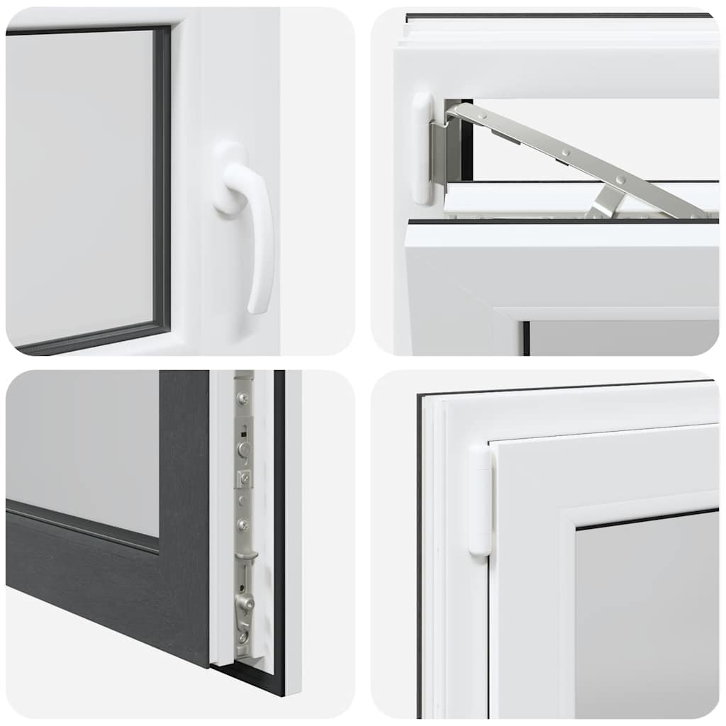 Finestra da cantina "RISOR" 100x50 cm anta-ribalta DIN sinistra antracite