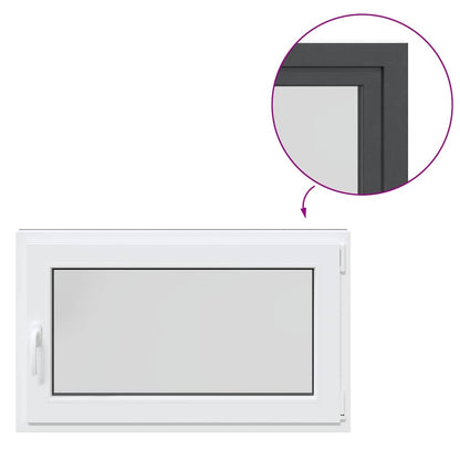 Finestra per cantina "RISOR" 100x60 cm Anta-ribalta DIN Destra Antracite - homemem39