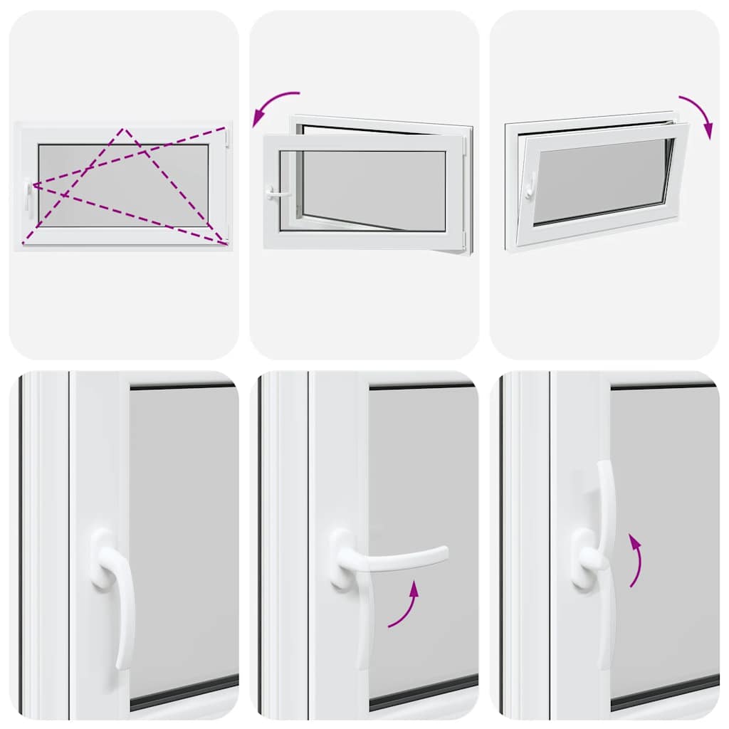 Finestra per cantina "RISOR" 100x60 cm Anta-ribalta DIN Destra Antracite - homemem39