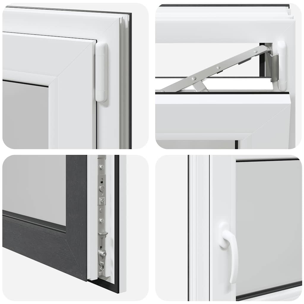 Finestra per cantina "RISOR" 100x60 cm Anta-ribalta DIN Destra Antracite - homemem39