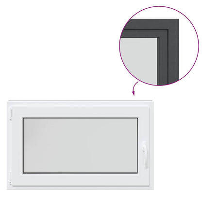 Finestra da cantina "RISOR" 100x60 cm anta-ribalta DIN sinistra antracite - homemem39