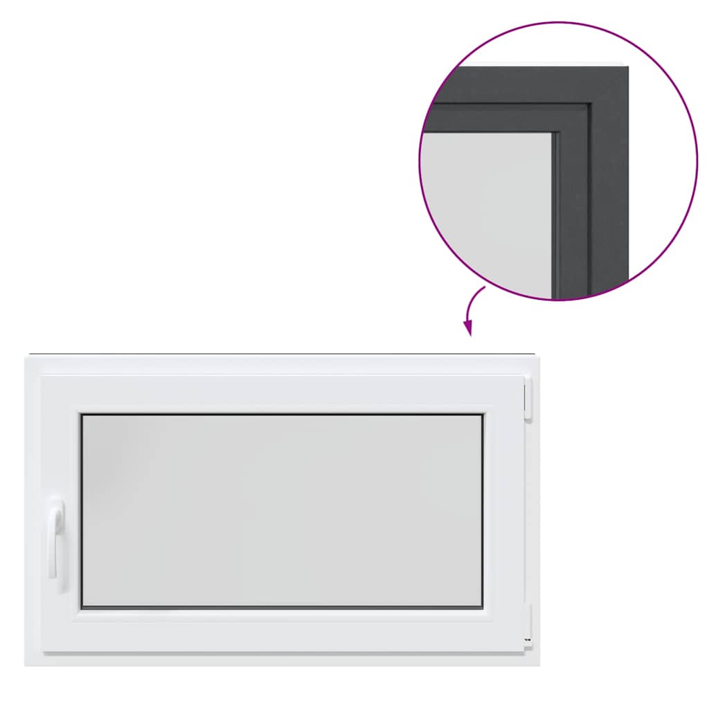 Finestra da cantina "RISOR" 100x70 cm Anta-ribalta DIN Destra Antracite - homemem39