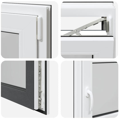 Finestra da cantina "RISOR" 100x70 cm Anta-ribalta DIN Destra Antracite - homemem39