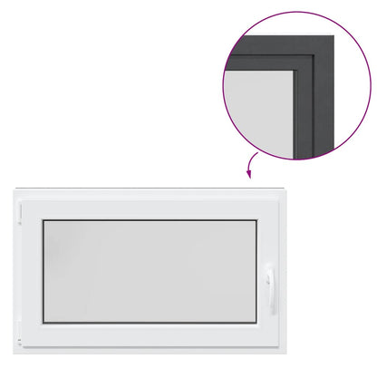 Finestra da cantina "RISOR" 100x70 cm anta-ribalta DIN sinistra antracite - homemem39