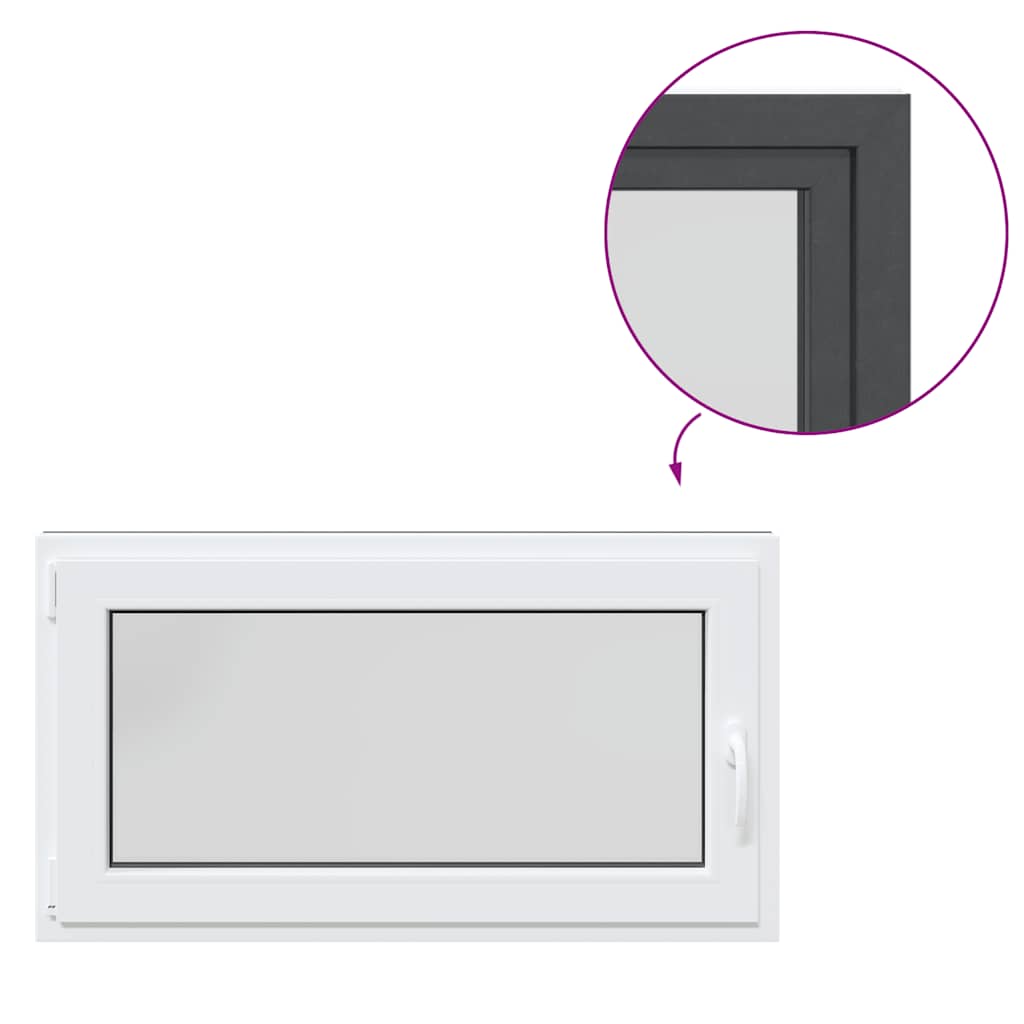 Finestra da cantina "RISOR" 110x50 cm anta-ribalta DIN sinistra antracite - homemem39