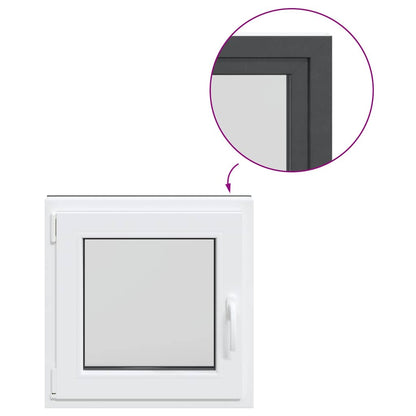 Finestra da cantina "RISOR" 50x50 cm anta-ribalta DIN sinistra antracite