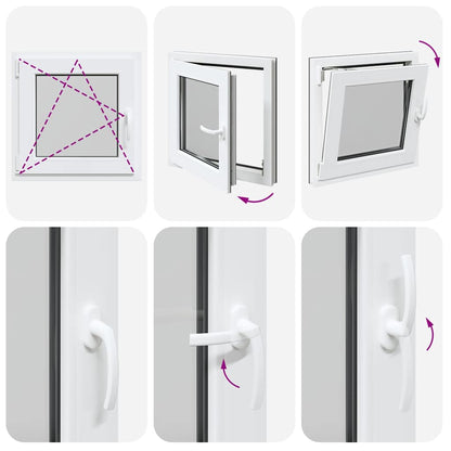 Finestra da cantina "RISOR" 50x50 cm anta-ribalta DIN sinistra antracite