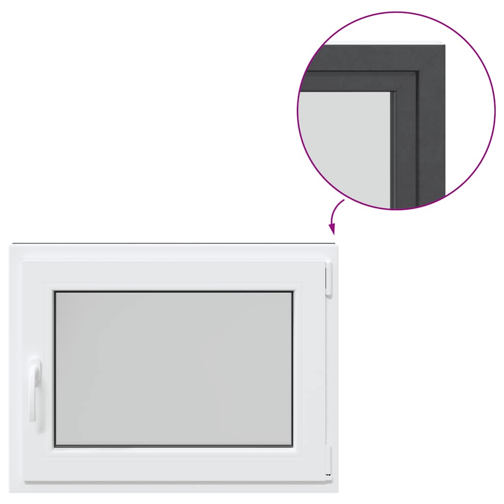 Finestra da cantina "RISOR" 80x50 cm anta-ribalta DIN destra antracite - homemem39