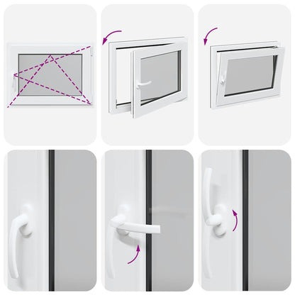 Finestra da cantina "RISOR" 80x50 cm anta-ribalta DIN destra antracite - homemem39