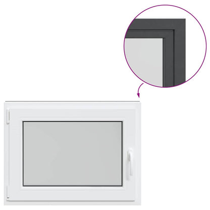 Finestra da cantina "RISOR" 80x50 cm anta-ribalta DIN sinistra antracite - homemem39