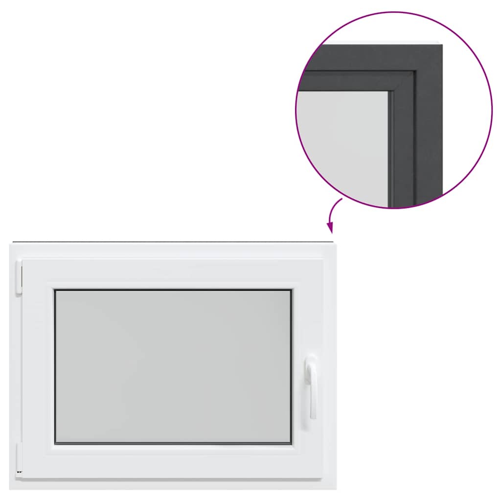 Finestra da cantina "RISOR" 80x60 cm anta-ribalta DIN sinistra antracite - homemem39