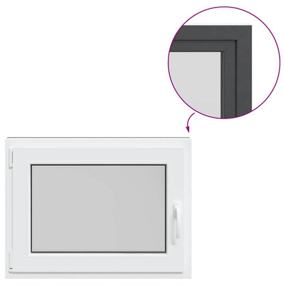 Finestra da cantina "RISOR" 80x70 cm anta-ribalta DIN sinistra antracite - homemem39