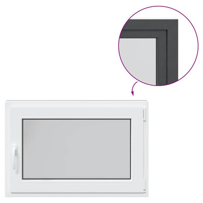 Finestra da cantina "RISOR" 90x50 cm anta-ribalta DIN destra antracite